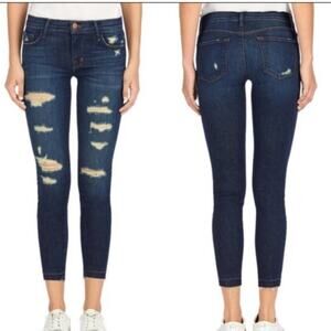 J Brand Women's 24 Distressed Skinny Crop Raw Jeans